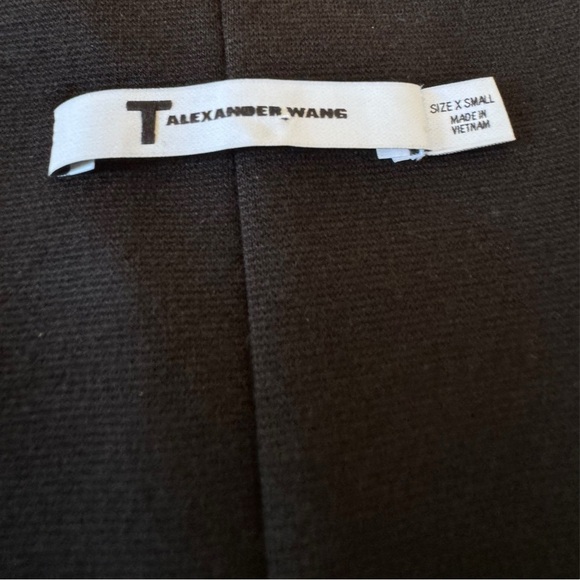 T by Alexander Wang Black Tank Pointe Square Neck Mini Dress Front Zip Piping XS - Picture 4 of 9